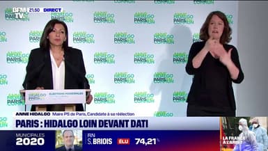 Municipales: en tête à Paris, Anne Hidalgo salue les Parisiens qui "se sont déplacés en nombre"