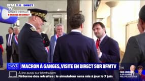 À son arrivée dans l'Hérault, Macron fait savoir que "les œufs et les casseroles, c'est pour faire la cuisine"