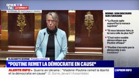 Elisabeth Borne: "Chaque jour, avec le plus grand cynisme, la Russie dépasse les frontières de la barbarie"