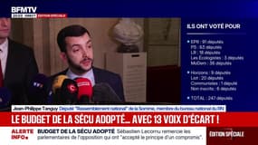 Budget de la Sécu adopté: "C'est l'agonie du macronisme", déclare Jean-Philippe Tanguy, député (RN)