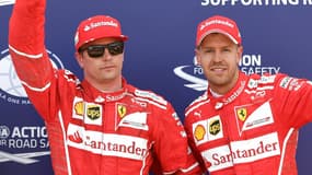 Kimi Räikkönen et Sebastien Vettel (Ferrari)