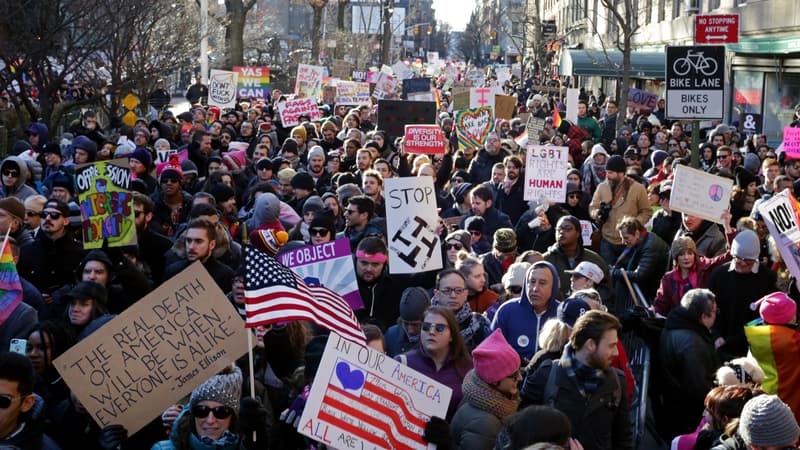 Une manifestation anti-Trump à New York, le 4 février.
