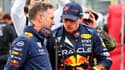 Christian Horner et Max Verstappen avec Red Bull, à Budapest le 31 juillet 2022