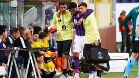 Zakaria Aboukhlal lors de la rencontre de Ligue Europa Union Saint-Gilloise-Toulouse FC, le 21/09/2023