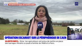 Des agriculteurs mènent ce jeudi une opération escargot sur le périphérique de Caen