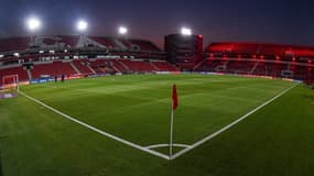 Le Stade Monumental, avant le match de poule de la Copa Libertadores, disputé à huis clos, entre River Plate et Sao Paulo, le 30 septembre 2020 à Avallaneda, Buenos Aires