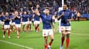 La joie des joueurs du XV de France après la victoire face à l'Italie, le 6 octobre 2023.
