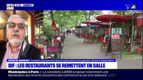 "On peut rapprocher les tables, à mon avis": Marcel Benezet, président de la branche cafés et restaurants du GNI, réclame un assouplissement des règles sanitaires dans ces établissements en Ile-de-France