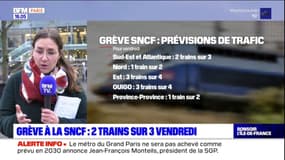 Grève à la SNCF: deux trains sur trois à l'arrivée et au départ de Paris le week-end de Noël