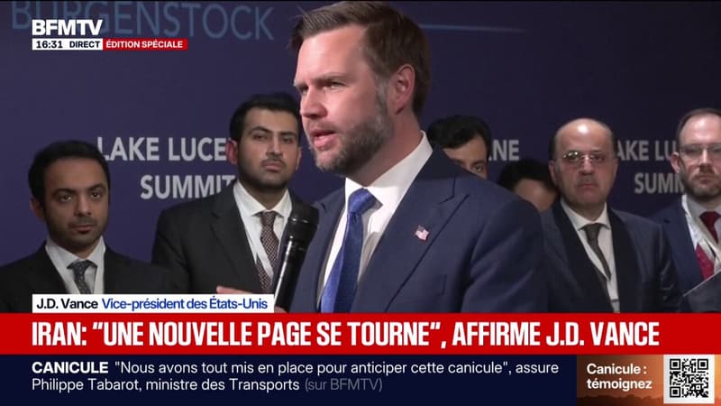 Présent en Suisse pour négocier avec l'Iran, J.D. Vance salue une "rencontre historique"