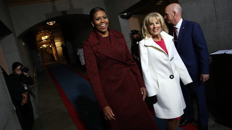 Michelle Obama et Jill Biden à Washington le 20 janvier 2017.