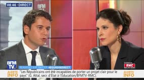 Gabriel Attal face à Apolline de Malherbe en direct