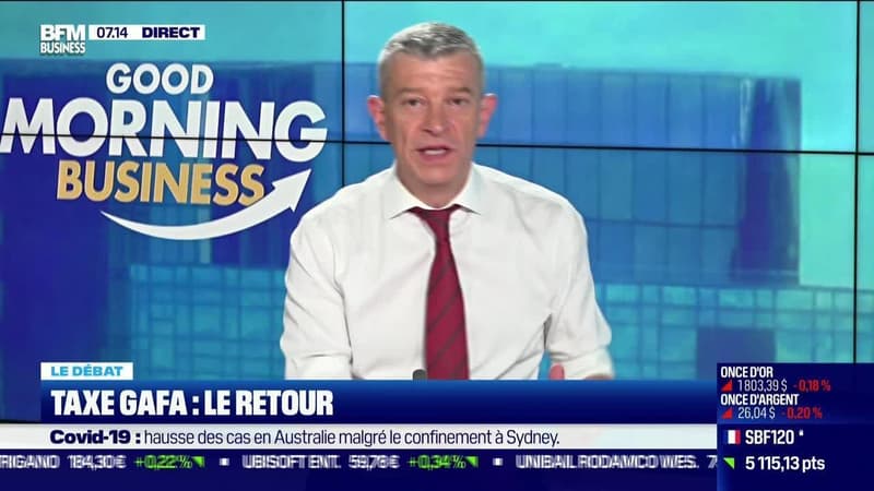Le débat : Le débat : Le retour de la taxe Gafa, par Jean-Marc Daniel et Nicolas Doze - 12/07