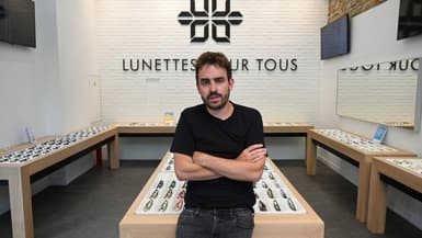 Paul Morlet, fondateur de Lunettes pour tous, en juin 2019 dans l'une des boutiques de l'enseigne, à Lyon.