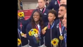 L'équipe de France championne olympique de judo, à Tokyo le 31 juillet 2021