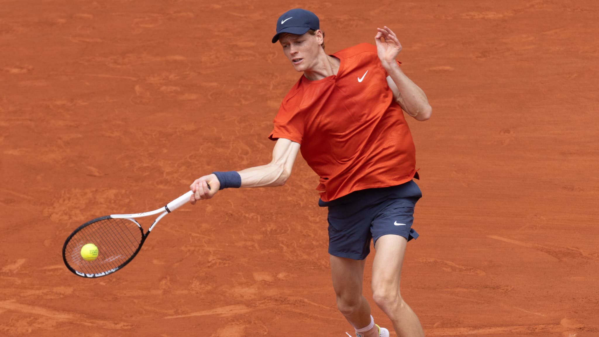 L'Italien Jannik Sinner lors du tournoi de Roland-Garros 2024