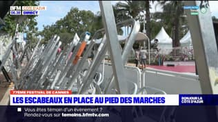 Festival de Cannes: les escabeaux déjà en place au pied des marches