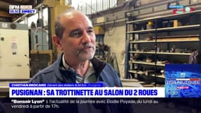 Pusignan: il a conçu une trottinette qu'il présente au salon du 2 roues