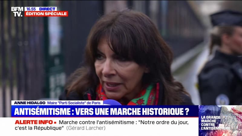 Présente à la marche contre l'antisémitisme, Anne Hidalgo annonce la tenue de plusieurs votes au Conseil de Paris pour 