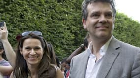 L'ex-ministre de l'Economie, Arnaud Montebourg et l'ancienne ministre de la Culture, Aurelie Filippetti participent à la 33 ème édition de "La Fête de la musique", le 21 juin 2014 à Paris