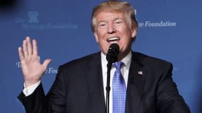 Donald Trump lors d'un discours à Washington, le 17 octobre 2017