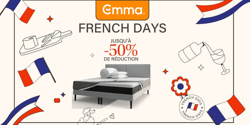 Non, vous ne rêvez pas, Emma Matelas vous propose bien jusqu'à 50% de remise pendant les French Days