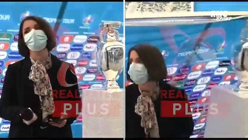 Euro 2020 : Le trophée fait un vol plané durant un live tv en Roumanie