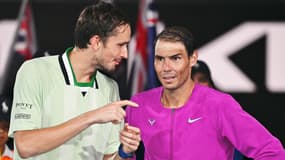 Daniil Medvedev et Rafael Nadal à Melbourne en janvier 2022