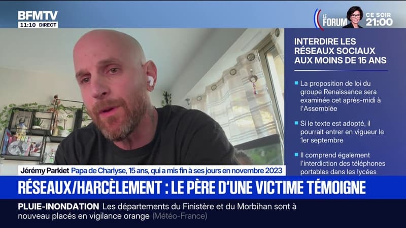 Interdiction des réseaux sociaux aux moins de 15 ans: le témoignage du père d'une victime témoigne