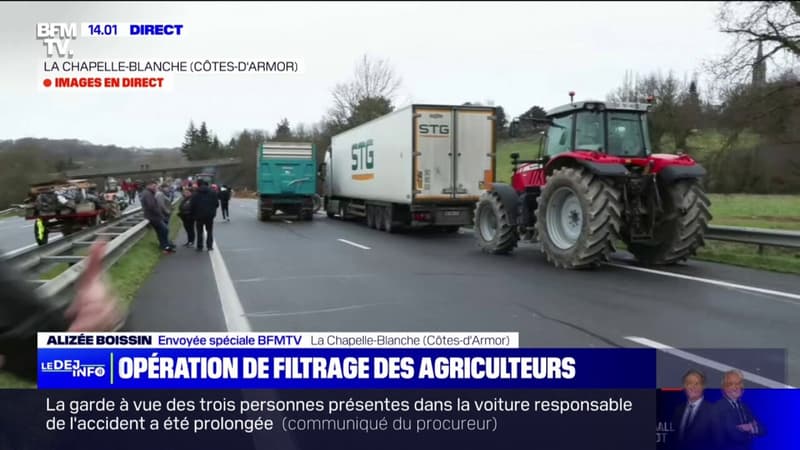 Côtes-d'Armor: les agriculteurs en colère filtrent les camions en provenance de l'étranger