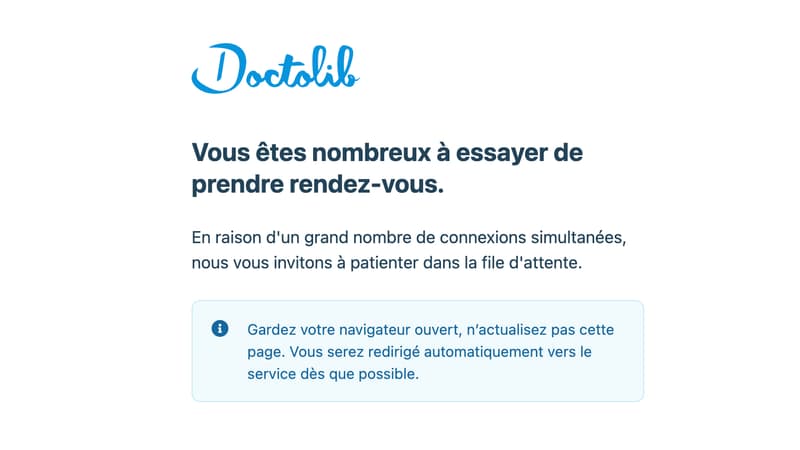 Extension du pass sanitaire: le site Doctolib saturé par des connexions trop nombreuses