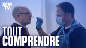 Une personne dépistée au coronavirus à Manchester, au Royaume-Uni, le 3 décembre 2020.
