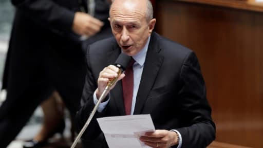 Le ministre de l'Intérieur Gérard Collomb, lors d'une séance de questions au gouvernement à l'Assemblée, le 25 octobre 2017