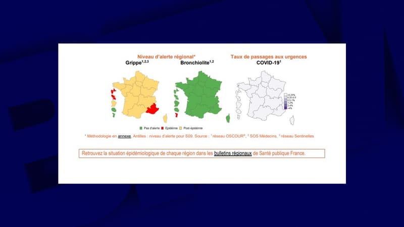 Les indicateurs de la grippe, la bronchiolite et du Covid-19, la semaine du 4 au 10 mars 2024.