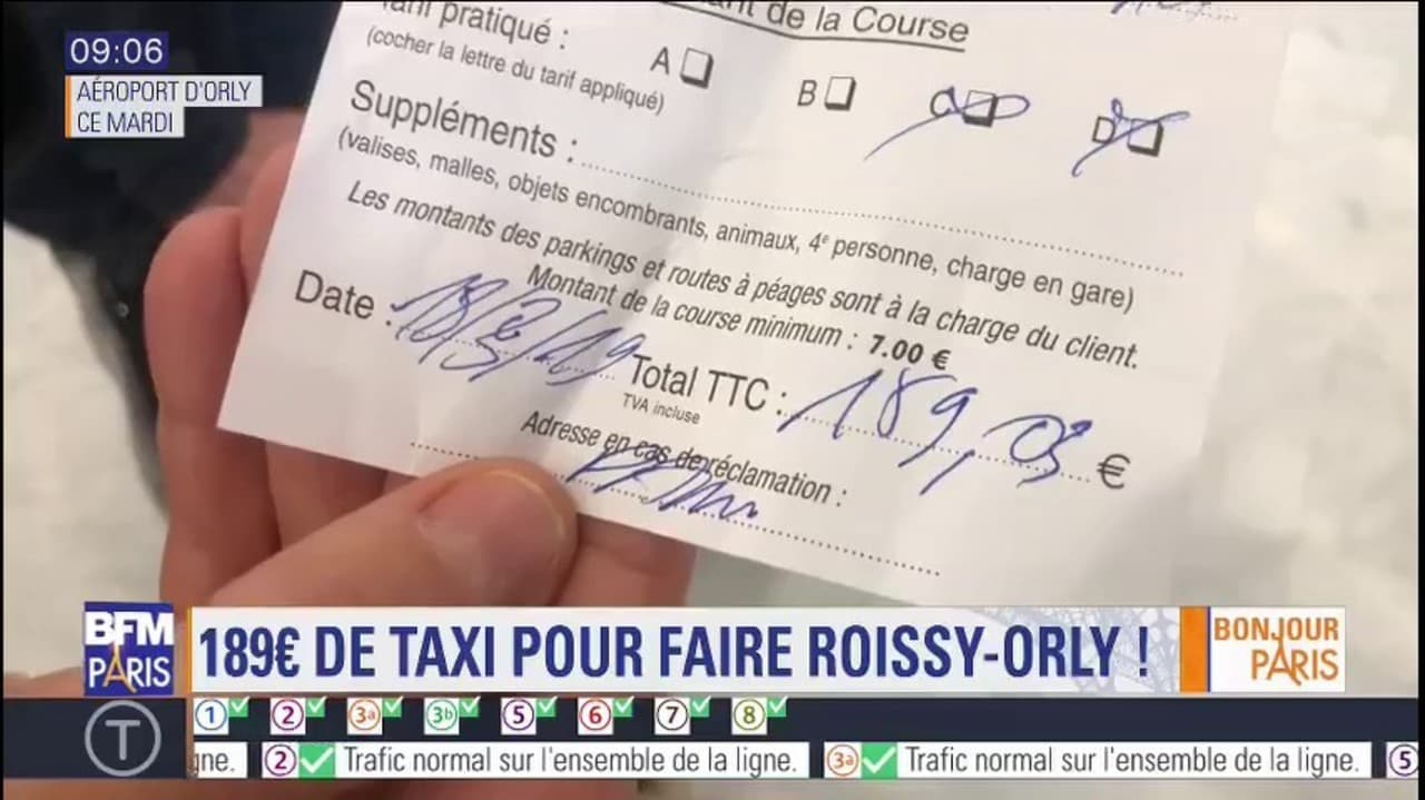 Paris 189 euros de taxi pour faire RoissyOrly Paris 189 euros de taxi pour faire RoissyOrly
