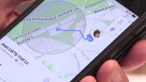 Le trajet d'un enfant, suivi par un tracker GPS. 