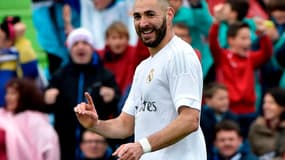 Karim Benzema après son but contre Getafe, son 22e en Liga cette saison