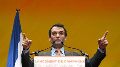 L'ex-Front national Florian Philippot lance sa campagne présidentielle, le 24 octobre 2021 à Aubervilliers