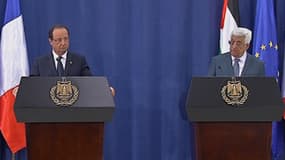 François Hollande lors de sa conférence de presse commune avec Mahmoud Abbas, le 18 novembre 2013