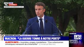 Emmanuel Macron: "Je pense à notre peuple auquel il faudra de la force d'âme pour regarder en face le temps qui vient"