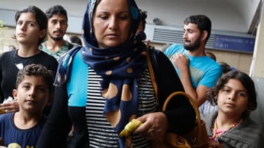Des migrants arrivant à la gare de Vienne le 5 septembre 2015.