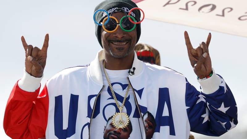 Le rappeur américain Snoop Dogg, le 7 août 2024 aux Jeux olympiques de Paris 2024.