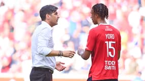 Paulo Fonseca et Leny Yoro, à Lille le 3 septembre 2023