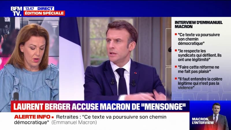 Retraites: Laurent Berger accuse Emmanuel Macron de 