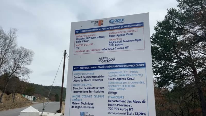 Alpes-de-Haute-Provence: la RD17 coupée à la circulation pendant un mois en raison de travaux