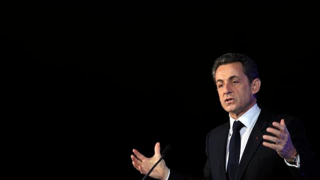 Nicolas Sarkozy à Marseille, mardi, pour ses voeux au monde de la culture durant lesquels il s'en est pris à François Hollande. Le chef de l'Etat et l'UMP cherchent un angle d'attaque contre le candidat socialiste à la présidentielle et un moyen se relanc