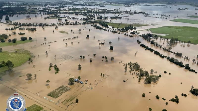 Vue aerienne des inondations fournie le 2 mars 2022 par la police de Nouvelle Galles du Sud en Australie 1360278