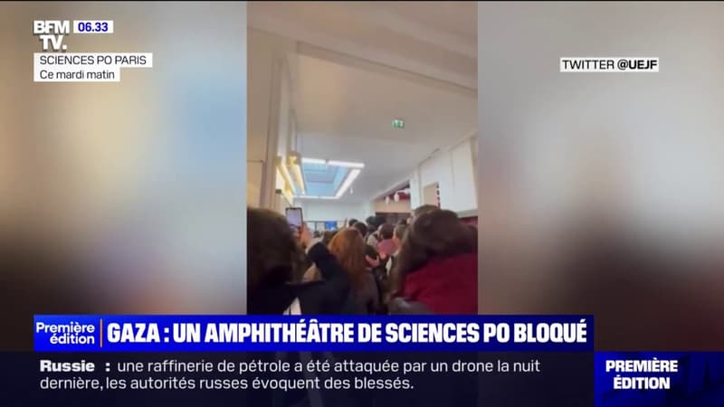 Un amphithéâtre de Science Po Paris occupé par des étudiants en soutien à Gaza
