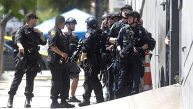 La police sur le site d'une fusillade à San Francisco, le 14 juin 2017