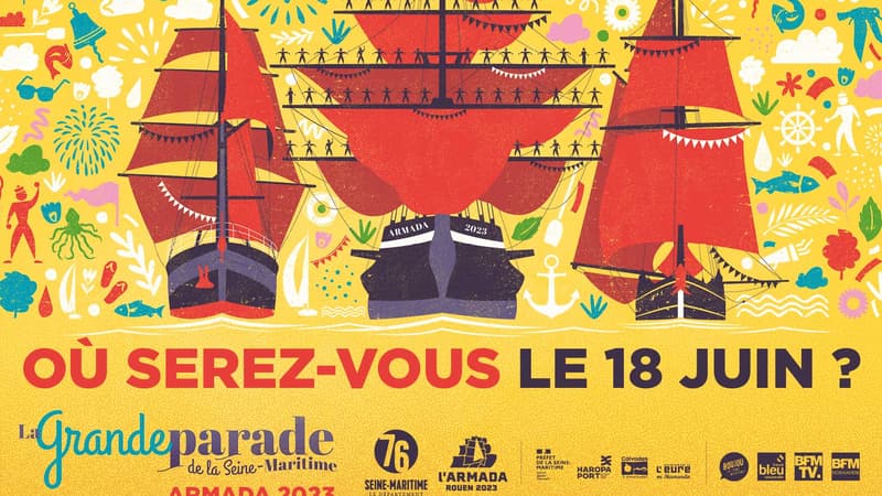 La Grande parade de l'Armada de Rouen aura lieu le 18 juin 2023. 